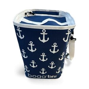 Bogg Brrr Navy Anchor Cooler Bag Insulated Lunch Tote Zippered Top
